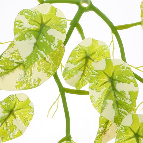Hemoton Artificial Reptile Climbing Plants with Suction Cup, Terrarium Decoration for Turtle and Gecko Habitat, Realistic Hanging Leaf Vines for Reptile Tank Accessories
