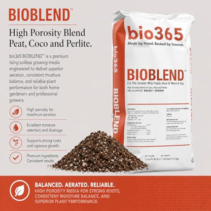 BIOBLEND High-Porosity Potting Soil Mix 1.5 cu ft Bag – Coco Coir, Peat Moss & Perlite Growing Medium with Biochar & Beneficial Microbes - color: Brown, size: 1.5 Cubic Feet