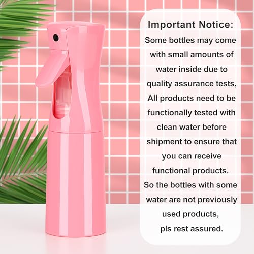 (Pink Hair Mister Spray Bottle，Spray Water Bottle Fine Mist Refillable Plants（6.8OZ /200ML） Barber，Showering Pets, Plants, travel, Ironing and Cleaning ﻿ ﻿ ﻿(Continuous Spray) - color: Pink