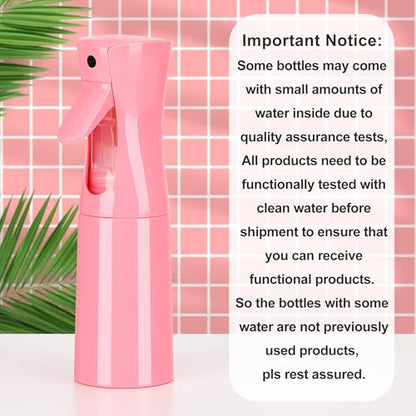(Pink Hair Mister Spray Bottle，Spray Water Bottle Fine Mist Refillable Plants（6.8OZ /200ML） Barber，Showering Pets, Plants, travel, Ironing and Cleaning ﻿ ﻿ ﻿(Continuous Spray) - color: Pink