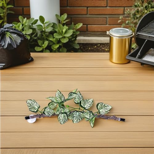 Cabilock 2pcs Artificial Reptile Jungle Vines with Flexible Climbing Branches and Suction Cups for Terrarium Decoration, Snake Climbing Accessories for Lizards, Frogs, Geckos, and Spiders