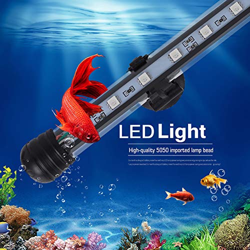 MQ 20 in Submersible LED Aquarium Light, 3.5W Color Changing Fish Tank Light with Remote Control, IP68 Crystal Glass 24 LEDs Lights Bar, for Fish Tank 25-30 inch - size: 24LED-Length 20"