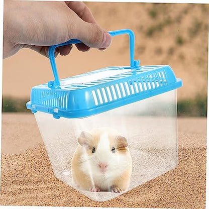 2pcs Transparent Reptile Feeding Box Tortoise Tank Aquarium for Snakes Crabs and Pets Easy to Clean Breeding Container Lid Color