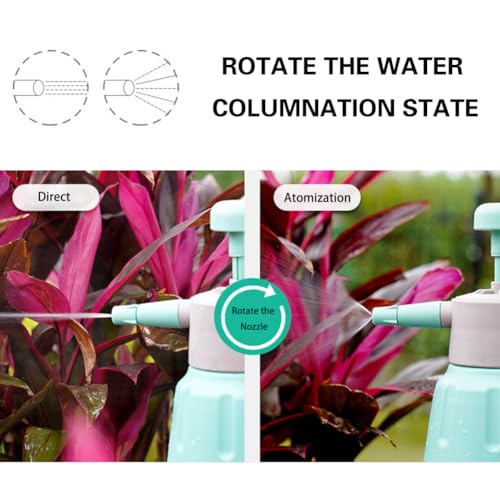 Handheld Garden Pump Sprayer, 0.5Gallon/68oz Garden & Lawn Pressure Spray Bottle with Safety Value & Adjustable Nozzle for Plant Spraying/Home Cleaning/Car Washing 2L Capacity (Turquoise) - color: Turquoise