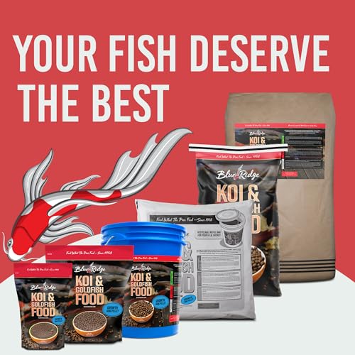 Blue Ridge Koi Fish Food 25lb - Koi Food Mini Growth Formula, Goldfish Food, Premium Fish Food for Ponds, Ponds Fish Food, Floating Pond Pellets - size: 25 Pound (Pack of 1)