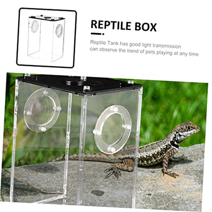 ibasenice Transparent Acrylic Reptile Box for Household Lizard and Small Animal Breeding Tank Viewing Cage Suitable for Spiders Lizards Frogs Corn Snakes and Small Reptiles