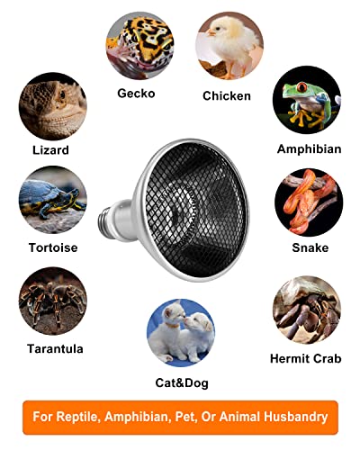 Deep Heat Projector - DHP 80W Infrared Reptile Heat Lamp Bulbs for Turtle Light Bearded Dragon Chicken Lizard Leopard Gecko Snake - color: Dhp 80w