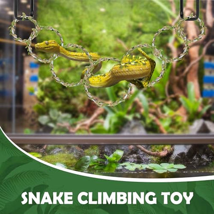 Snake Enrichment Rings for Ball Python, Climbing Toys for Corn Snake Enrichment Toys Snakes Climbing Accessories for Terrarium, Bearded Dragon, Chameleon, Iguana, Gecko, Parrot(Symmetry)