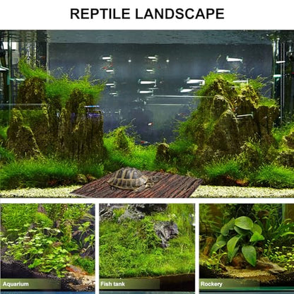 ERINGOGO Aquarium Decorative Background Board 3D Emulation Oak Bark Landscaping Panel Ultra-Thin Turtle Box Tortoise Tank Fish Tank Backdrop for Reptile Terrarium