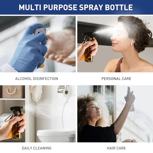 TANSHINE Small Spray Bottle 50ml, Travel Size Mini Fine Mist Water Spray Bottles, Portable Hand Sanitiser Alcohol Spray Bottle, Plastic Refillable Empty Face Mister Spray Bottles with Clip, 5pcs - color: Colourful