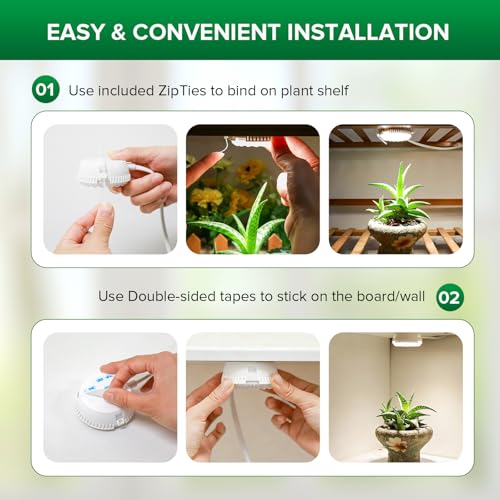 SANSI 20W(5W*4) Puck Grow Lights for Indoor Plants Full Spectrum, 4 Head Plant Lights for Indoor Growing, LED Plant Lamp for Growth with Timer, Auto On Off 4 8 12 Hrs Greenhouse,No Dimmable - size: Puck Grow Light with Separate Timer