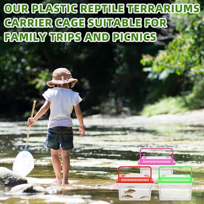 LemonRoad 25 Pcs Plastic Reptile Terrariums Carrier Cage Enclosure Snake Breeding Box Hatching Container Fish Tank with Ventilated Lid for Tarantula Spider Turtle Lizard (Classic,5.9x4.3x3.7 Inch) - color: Classic, size: 5.9x4.3x3.7 Inch