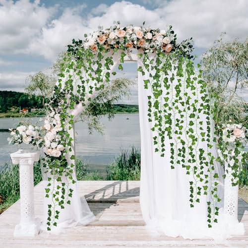 CEWOR Fake Ivy for Room Decor 24 Pack Fake Vines Greenery Garland Fake Plants Hanging Wall Decor - size: 168ft