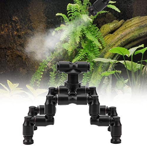 flexman Rainforest Tank Mist Sprinkler, Plastic Increase Humidity Atomization Detailed 360° Rotate Full Coverage Pet Cooling Nozzle for Reptile Terrarium