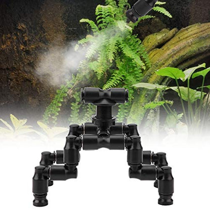 flexman Rainforest Tank Mist Sprinkler, Plastic Increase Humidity Atomization Detailed 360° Rotate Full Coverage Pet Cooling Nozzle for Reptile Terrarium