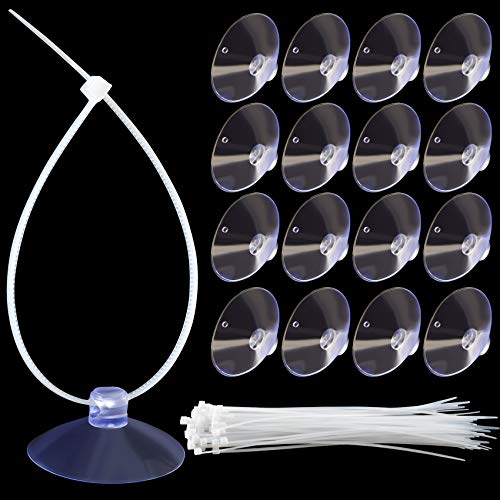 ANCIRS 30pcs 35mm Suction Cups with 50pcs Transparent Zip Ties, Rubber Anti-Collision Sucker Pad Without Hooks for Home & Kitchen Hanging Organization - size: 35 mm