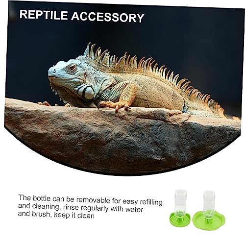 Happyyami 2sets Reptile Water Feeders Drinking Plates for Lizards and Tortoises Easy to Unique Design Prevents Spills for Terrariums and Pet Reptiles