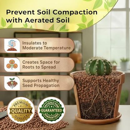 Professional Clay Pebbles for Plants 2.2 Quarts, Expanded Clay Pebbles for Hydroponics, Seedlings, Root Cuttings and Indoor Outdoor Plants, Lightweight Soil Additive, Made in USA - style: Clay Pebbles Soil Additive (2.2 Quarts)