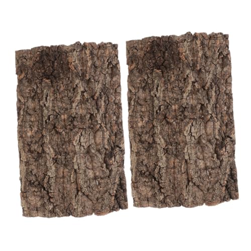 2pcs Natural Reptile Bark Bedding Backdrop for Terrarium Cork Substrate for Snakes Spiders Bearded Dragons Geckos and Crabs