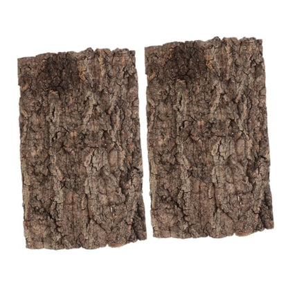 2pcs Natural Reptile Bark Bedding Backdrop for Terrarium Cork Substrate for Snakes Spiders Bearded Dragons Geckos and Crabs