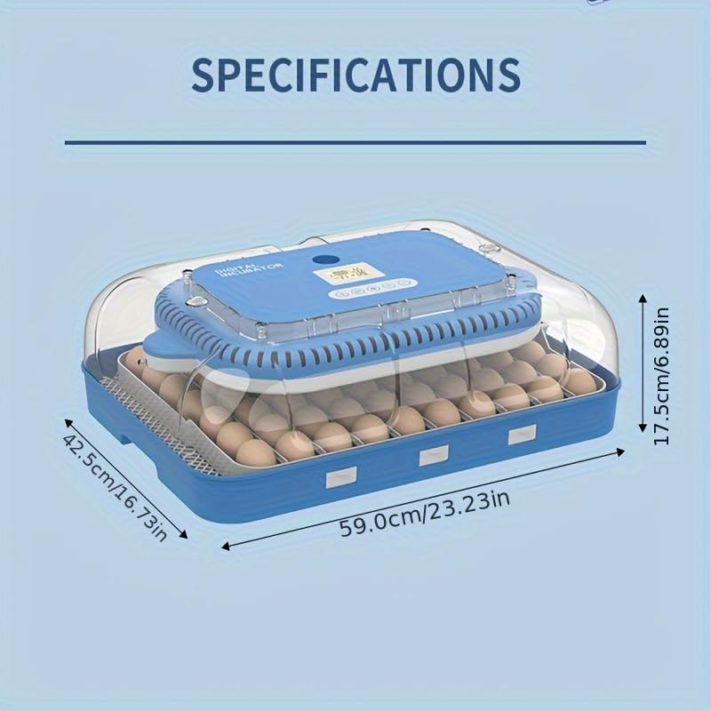 HOWOOlUA 70 Egg Incubator for Hatching Eggs withAuto Turn, Temp & Humidity Control, Built-in CandleLarge Capacity Egg Incubator for Chicken Duck Goose Eggs
