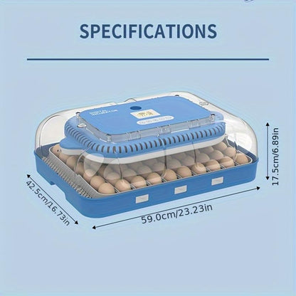 HOWOOlUA 70 Egg Incubator for Hatching Eggs withAuto Turn, Temp & Humidity Control, Built-in CandleLarge Capacity Egg Incubator for Chicken Duck Goose Eggs