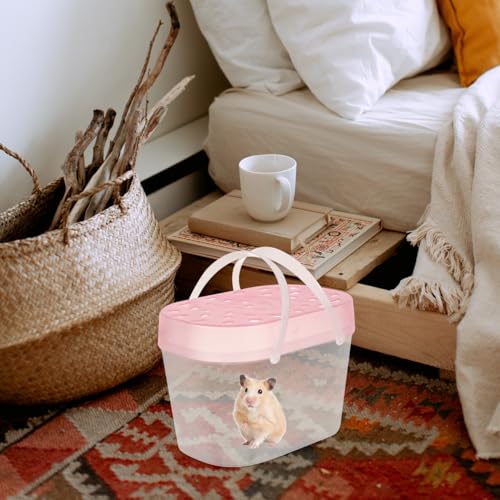 UPKOCH 2pcs Plastic Hamster Boxes and Turtle Containers Medium Size Portable Reptile Cages Handheld Small Animal Carriers for Outdoor Travel