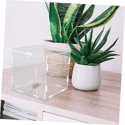 Toddmomy Acrylic Reptile Breeding Box Transparent Design Climbing Container for Turtles Spiders Snakes and Crabs Spacious Habitat for Feeding and Observation