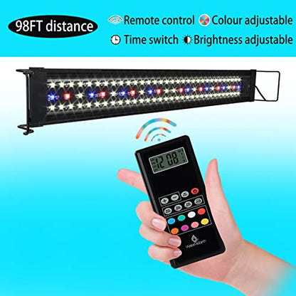 WaterRebirth Wireless Remote Full Spectrum Aquarium LED Light Strip - Ultra-Thin Design with Timer & RGB Modes for Fish Tank Plants (24-30”) - size: 24-30 inches