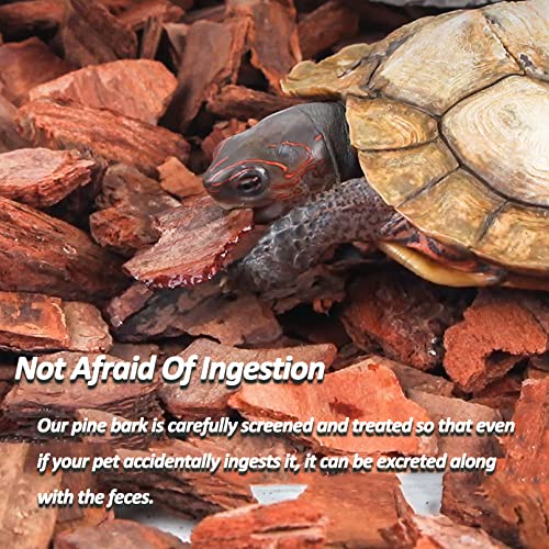 BNOSDM Reptile Cork Bark Substrate Bedding Tortoise Natural Cork Wood Chips Reptile Breeding Bedding Habitat Decor for Ball Python Lizard Snake Spiders Geckos Bearded Dragons Hermit Crabs （0.99LB）