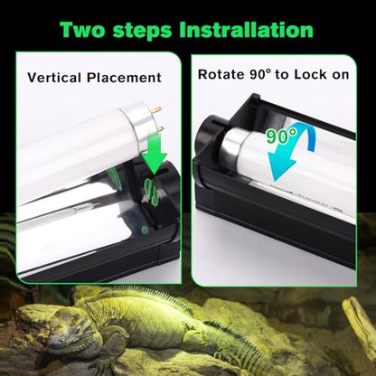 2-Pack UVB Reptile Light 10.0 Bulb 15W T8 Fluorescent Desert Lamp UVA for Bearded Dragon Tortoise Reptile & Amphibian - size: T8 15W 2PCS