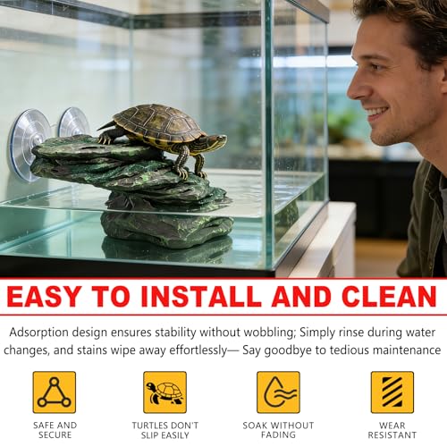 Turtle Basking Platform, Fish Tank Aquarium Tortoise Climbing Platform, 5.7x3.1x3.3 inch Float Resting Terrace for Frogs, Terrapins (5.7x3.1x3.3)