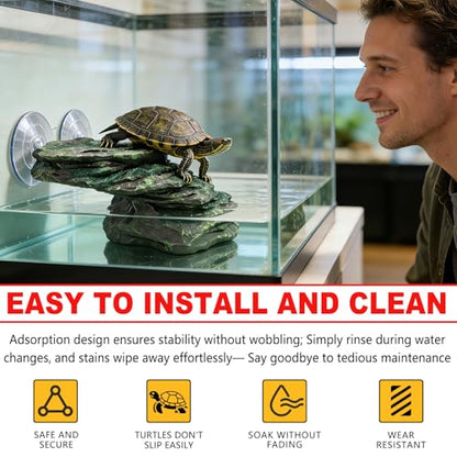 Turtle Basking Platform, Fish Tank Aquarium Tortoise Climbing Platform, 5.7x3.1x3.3 inch Float Resting Terrace for Frogs, Terrapins (5.7x3.1x3.3)