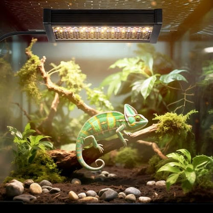 HNRLOY Reptile UVB LED Light Full Spectrum,10Inch UVA/UVB LED Reptile Light for Bearded Dragons,Chameleons,Turtles,Lizards,Geckos,Snakes, Adjustable Timer, Dimmable Reptile Lamp with 3 Lighting Modes - size: 10Inch