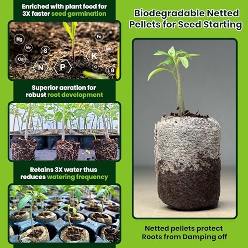 Gro-Med Organic Coco Coir Seed Starter Pellets NPK Enriched 100 Pcs, 35mm Perfect to Grow Herbs, Vegetables, Flowers Seedling, Compressed Coconut Coir Soil Plugs for Seed Germination - OMRI - size: 100 Pack - NPK Enriched Seed Starter Pellets