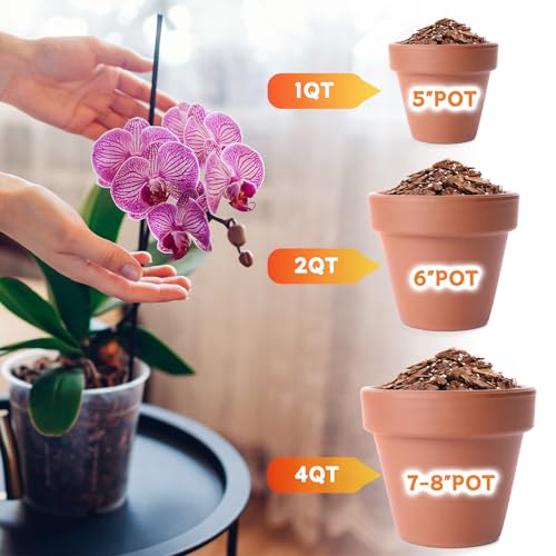 Orchid Potting Mix,Premium Orchid Bark Potting Mix for Repotting Blend with Pine Bark,Perlite,Coco Peat, Natural Ingredients for Indoor Potted Plant, Well Drainage and Ventilation 4QT - size: Orchid Bark Potting Mix 4QT