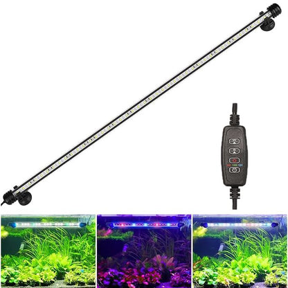 Submersible Aquarium Light for Fish Tank,Full Spectrum Fish Tank Light with Timer Auto On/Off, LED Aquarium Light Bar 3 Lighting Modes Dimmer Adjustable Brightness,23.2inch (with timer&dimmer) - color: 23.2inch (With Timer&dimmer)
