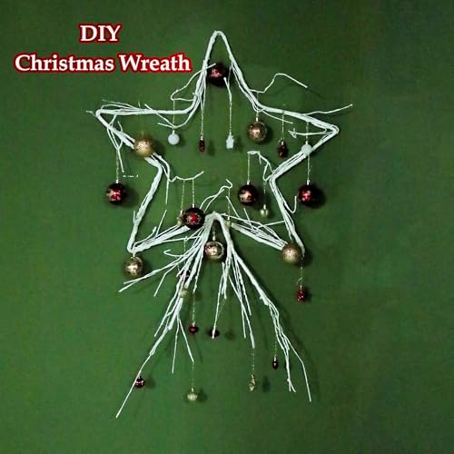 118inch Long Bendable White Grapevine Garland Artificial Tree Branches Fake Cherry Blossom Twigs Grape Flore Vines Wall Hanging Wreath Reptile Climbing For Door Christmas Swing Arch Decoration (Small) - size: ['Small']