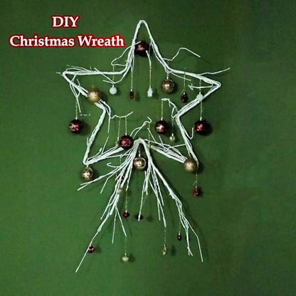 118inch Long Bendable White Grapevine Garland Artificial Tree Branches Fake Cherry Blossom Twigs Grape Flore Vines Wall Hanging Wreath Reptile Climbing For Door Christmas Swing Arch Decoration (Small) - size: ['Small']