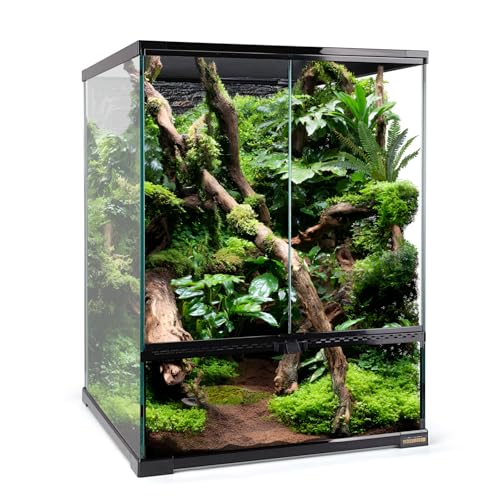 30 Gallon Tall Reptile Glass Tank Terrarium 18"x18"x24" Large Habitat Enclosure for Gecko,Lizard,Chameleon,Frog,Snake,No Install Needed and Come with Tank Background - size: 18*18*24inch