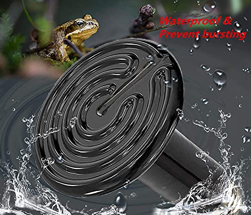 200W Reptile Ceramic Heat Lamp Ceramic Infrared Heat Emitter No Harm No Light Reptile Heat Lamp Bulbs E26 Black Lamp for Pet Brooder Coop Chicken Lizard Turtle Snake Bearded Dragon,2-Pack