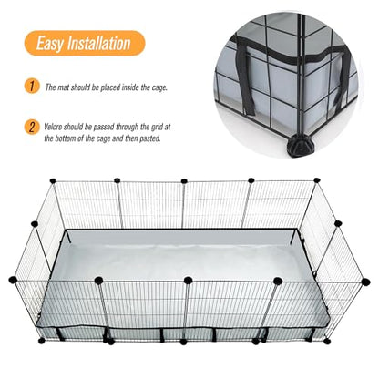DZWLKJ Guinea Pig Cage Liner Tarp Bottom Waterproof and Washable.Available in 22 Sizes. Base Also for Rabbits, Bunny, Chinchesillas, Hedgehog, Ferrets and Other Small Animals(24x48 inches) - size: 24.0"L x 48.0"W x 4.0"H