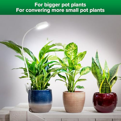 SANSI Grow Lights for Indoor Plants, Pot Clip LED Plant Light for Growing Full Spectrum, Plant Growing Lamp with 4-Level Dimmable, Auto On Off 3 6 12 Hrs Timer for Pot Plants, White 10W 2-Pack - size: 2-Pack