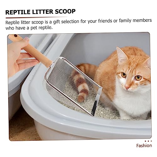 COLLBATH Reptile Litter Scoop Handle Shovel for Easy Cleaning of Reptile Litter Fine Mesh Design for Efficient Waste Removal