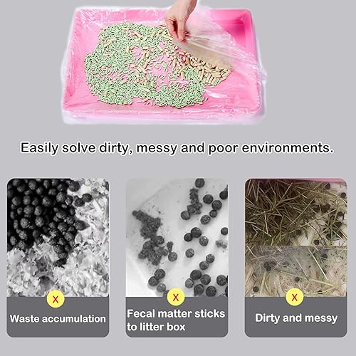 Disposable Small Animal Cage Liners, Rabbit Litter Box Lines Pet Tray Liner Bags Guinea Pig Cage Toilet Plastic Film for Bird Hamster Chinchilla Hedgehog (100 PCS, 23'') - style: 100 PCS, 23''