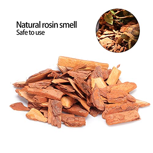 Agatige Tortoise Reptile Substrate, Reusable Simulate Habitats Snake Bedding Pine Bark Tortoise Bedding for Ball Python Terrarium Tanks (Large granules 250g)