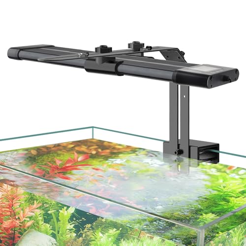 hygger Small Clip On Aquarium LED Light, Custom Daylight-Moonlight & 24/7 Mode, 18-24 in Full Spectrum Fish Tank Light, 8 Colors Adjustable Brightness Auto On Off with Memory for Planted Tank - size: For 18~24 In Tank