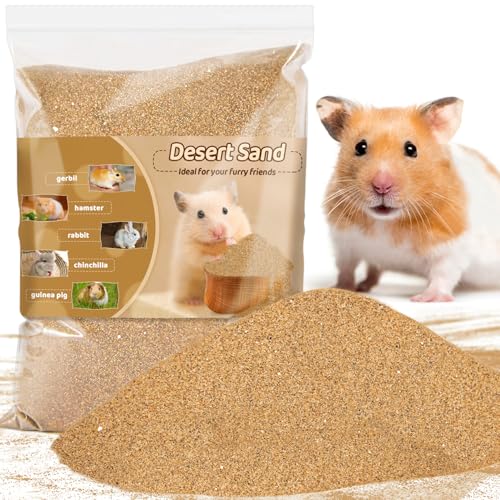 Sukh Hamster Desert Sand 15OZ - Fine Sand Bath for Reptile Hermit Crab Dwarf Hamster Chinchilla Gerbil Turtle as Zoo Med Repti Sand Substrate Hamster Bedding Cleaning Supplies Odor Control Hides Dig - color: Brown
