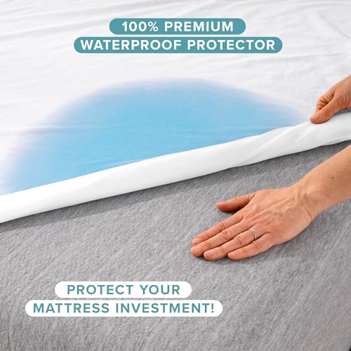 Bare Home Queen Size Mattress Protector - 100% Waterproof & Breathable - Premium Cooling Mattress Cover - Protects Against Spills - Vinyl Free Noiseless - Protect Your Mattress (Queen, White) - color: White, size: Queen