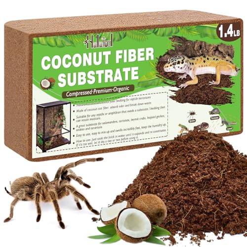 Halatool Compressed Coconut Fiber Substrate for Reptiles | 1 Pack Organic Coconut Substrate, Reptile Bedding for Geckos, Snakes, Lizards, Hermit Crabs & Tarantulas - color: 1 pack